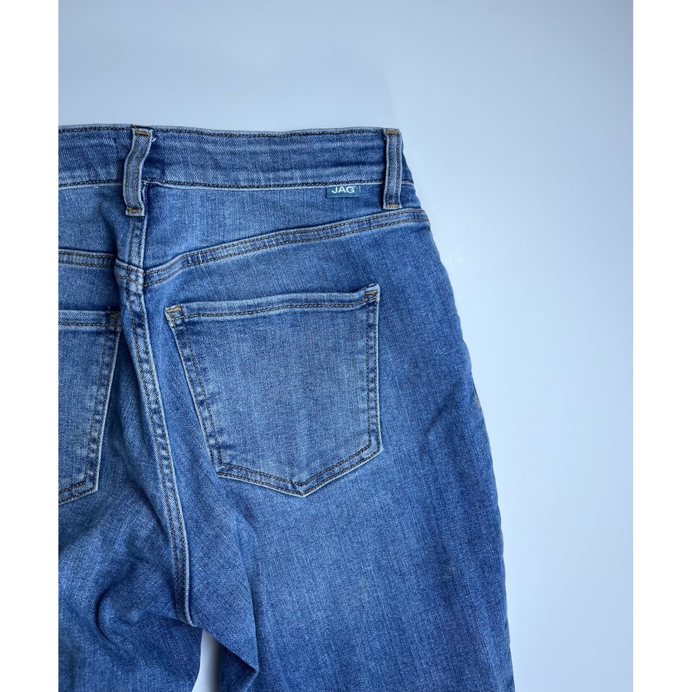 Jag Carter Girlfriend Jeans Womens 8/26 Medium Wash Floral Embroidered Cuff Blue - Picture 11 of 14